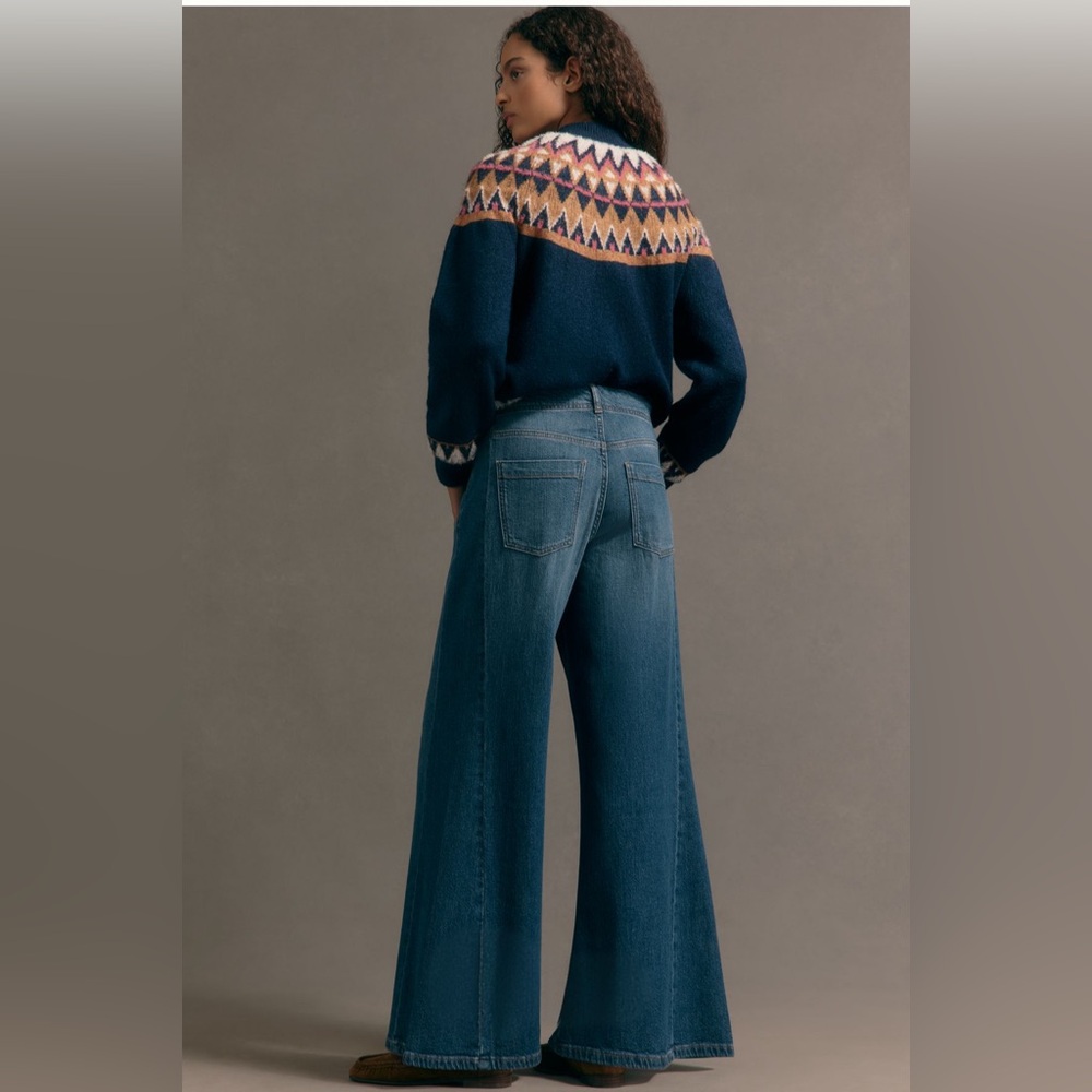 The Adi Mid-Rise Flare Jeans by Pilcro in Dark Denim - Picture 3 of 4